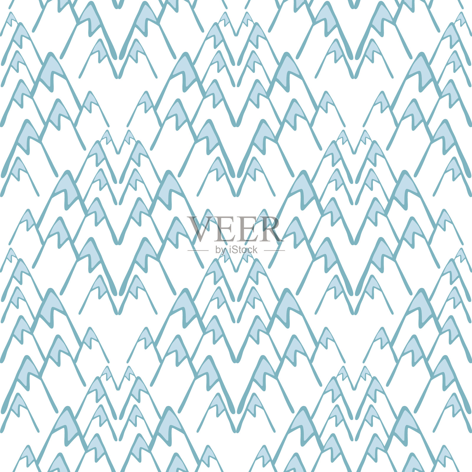 无缝模式与山手绘岩石插画图片素材