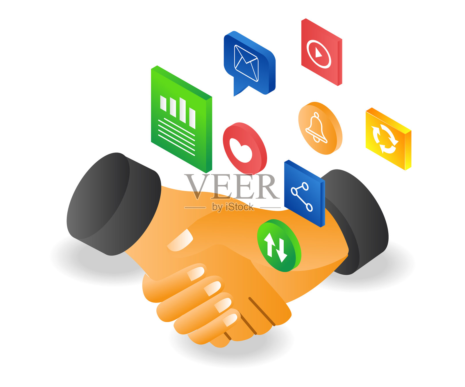 同意商务公司的合作插画图片素材