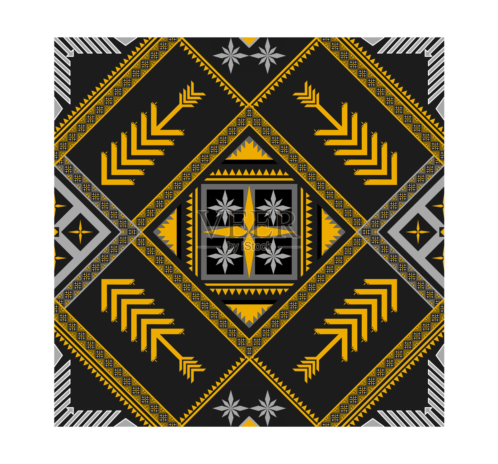 抽象民族几何图案插画图片素材