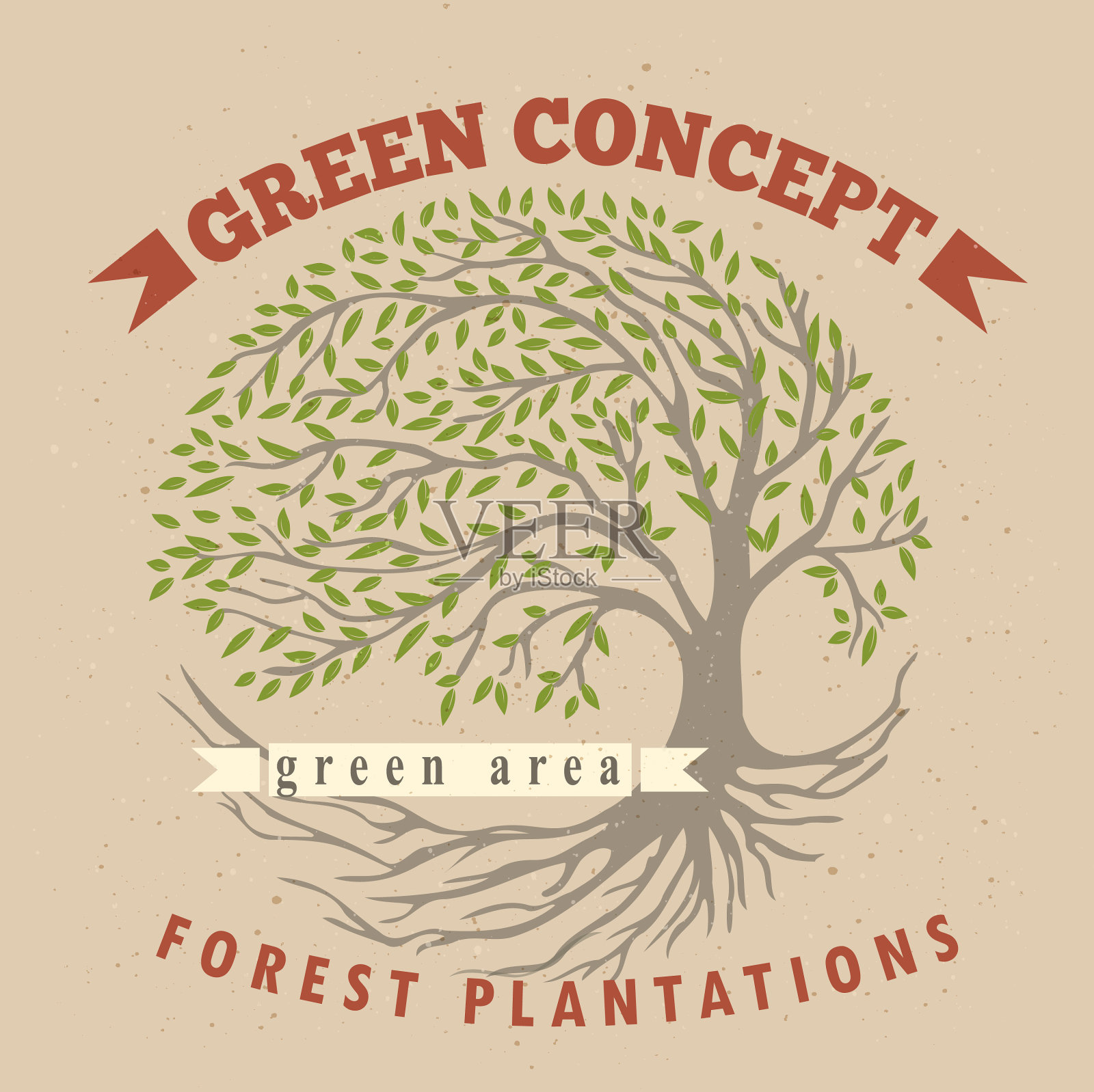 树徽标签模板插画图片素材