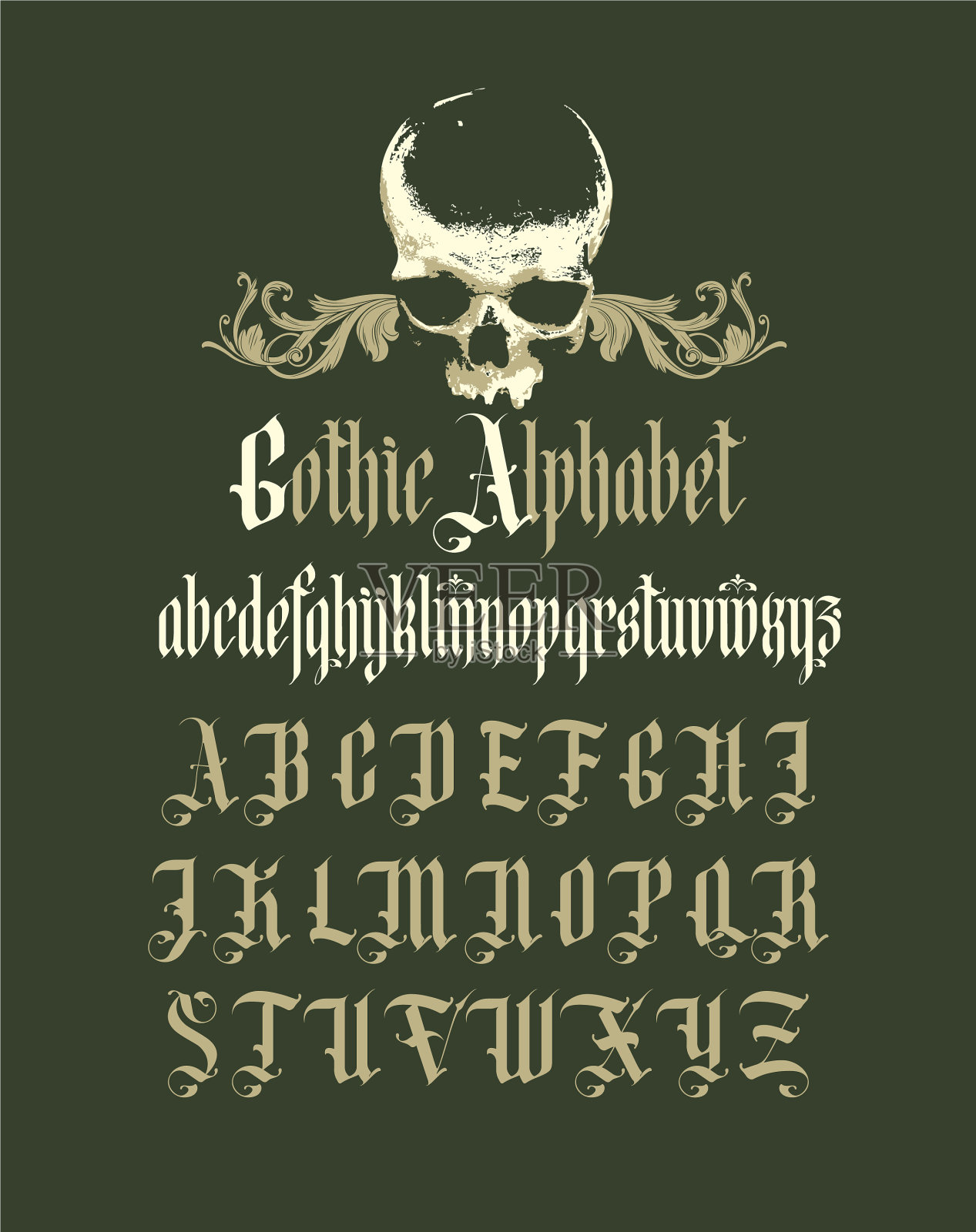 哥特式字体全套大写字母的图标素材