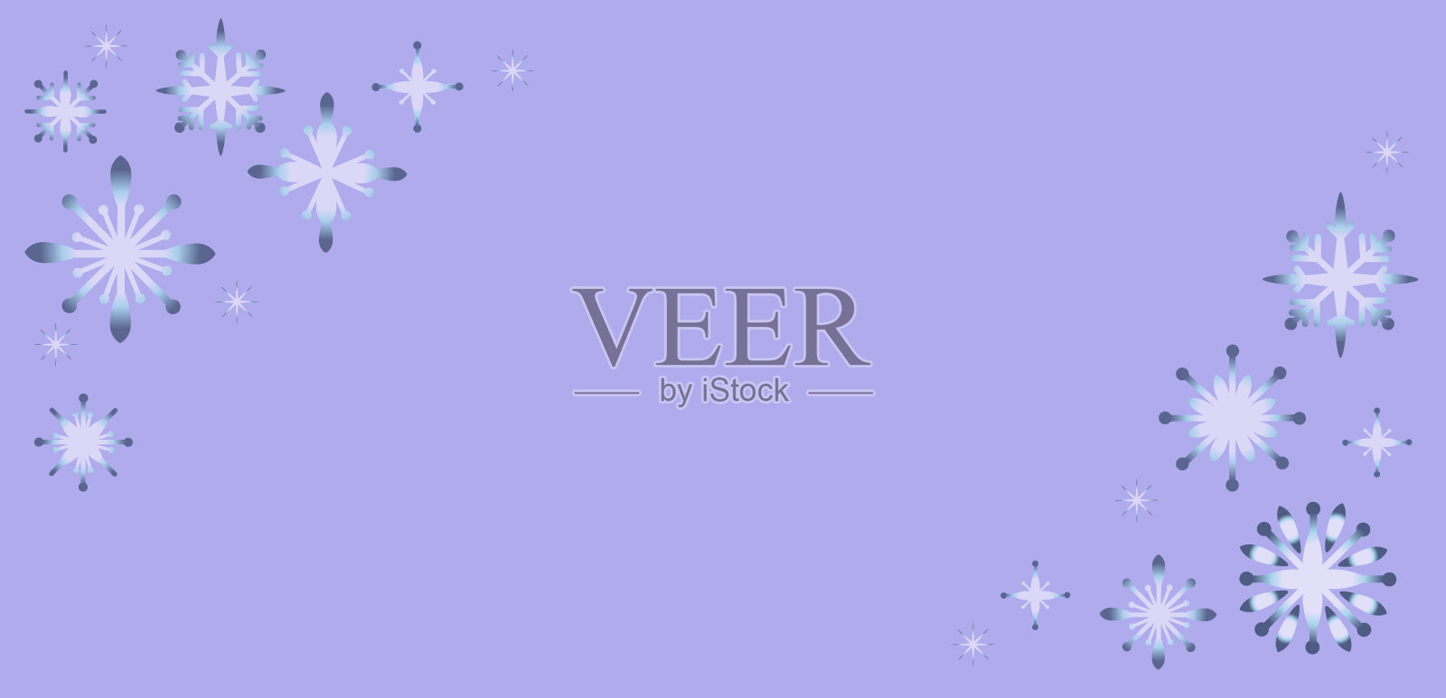 冬紫背景与雪花在角落插画图片素材