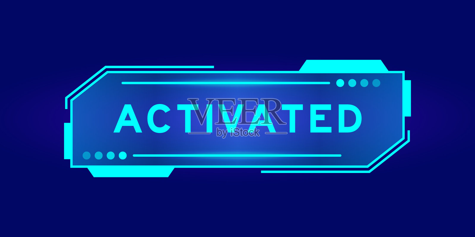 未来的hud横幅，有字激活插画图片素材