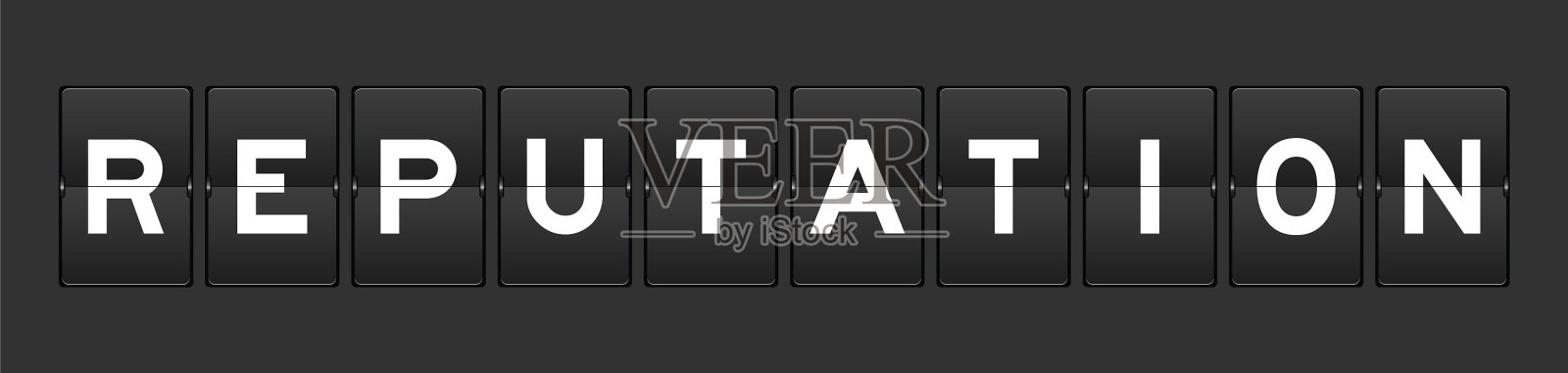 黑色模拟翻转板与字插画图片素材