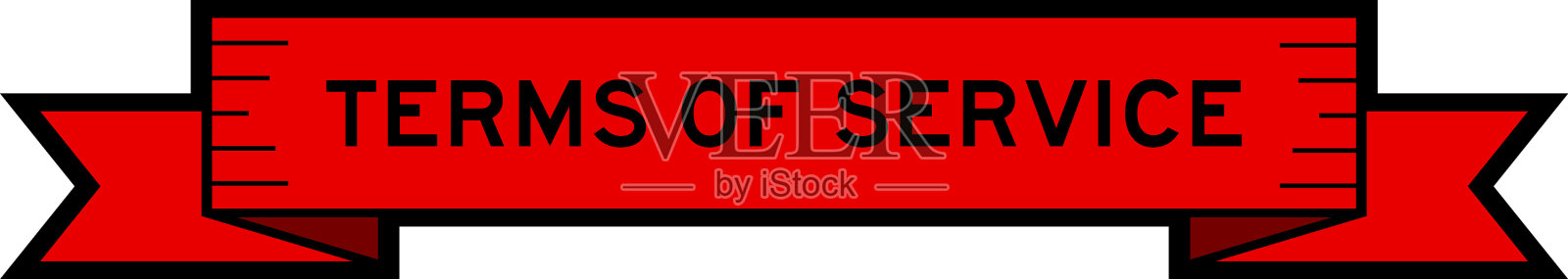 缎带标签横幅与字服务条款在设计元素图片