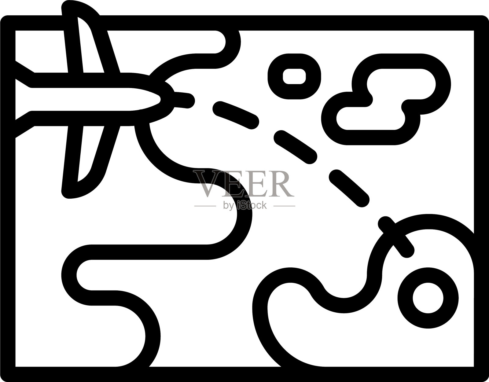 飞行路线图标位置地图和导航插画图片素材