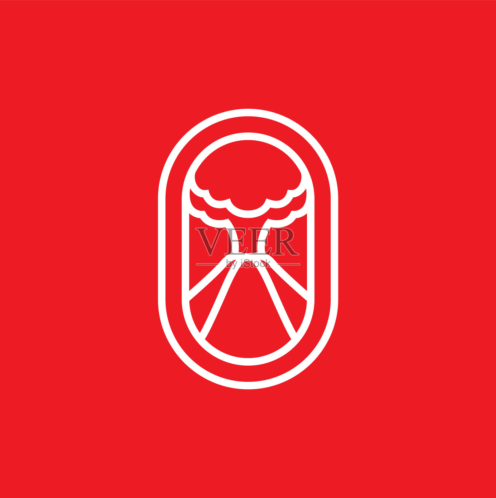 现代徽章山喷发标志设计插画图片素材