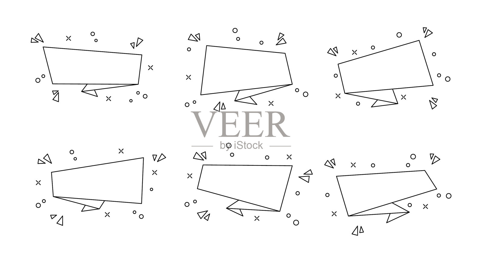 轮廓矩形价格徽章集合b插画图片素材