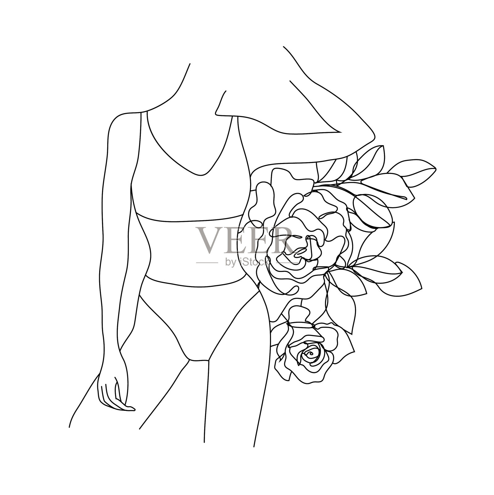 抽象女性形象女性身体设计元素图片