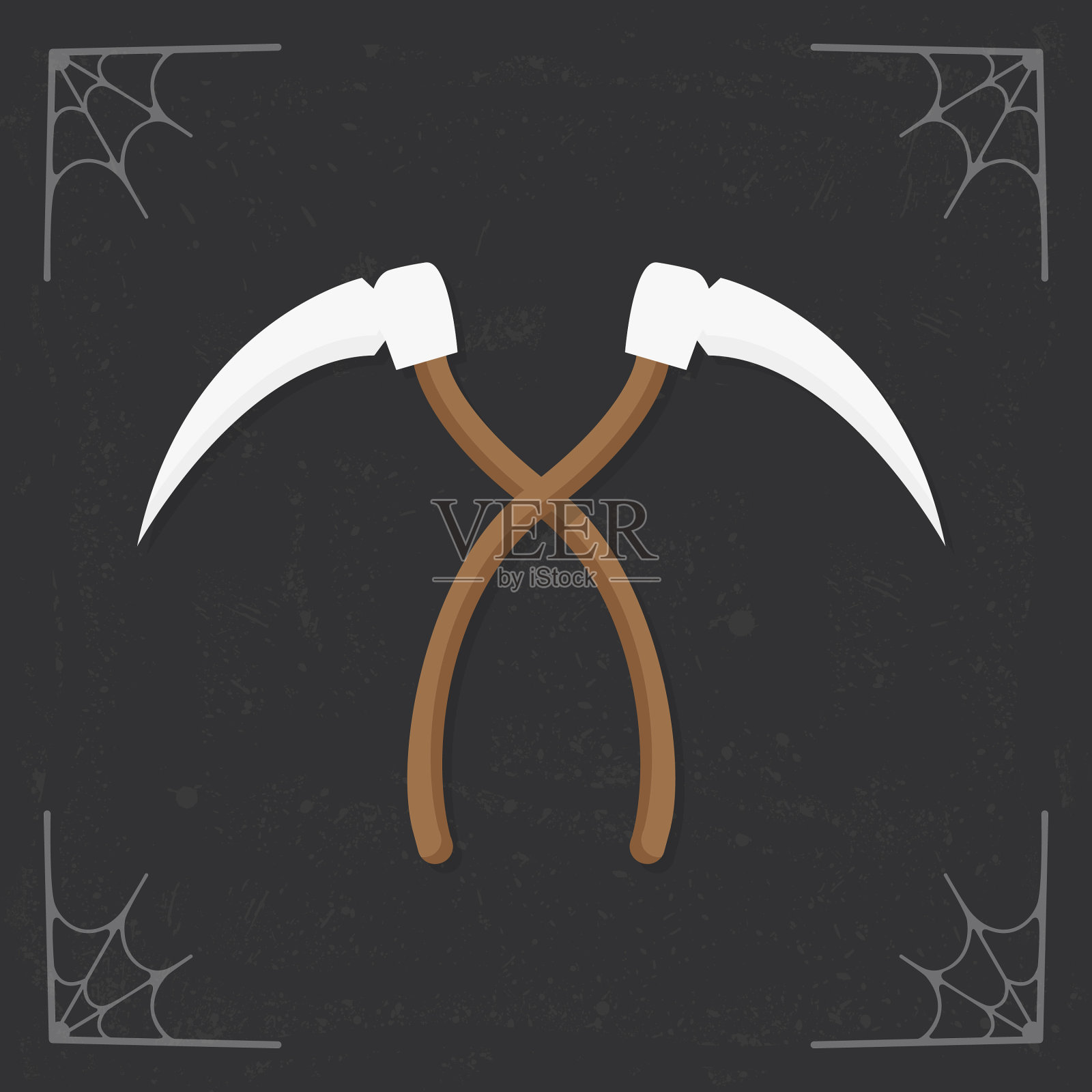 长柄大镰刀万圣节图标插画图片素材