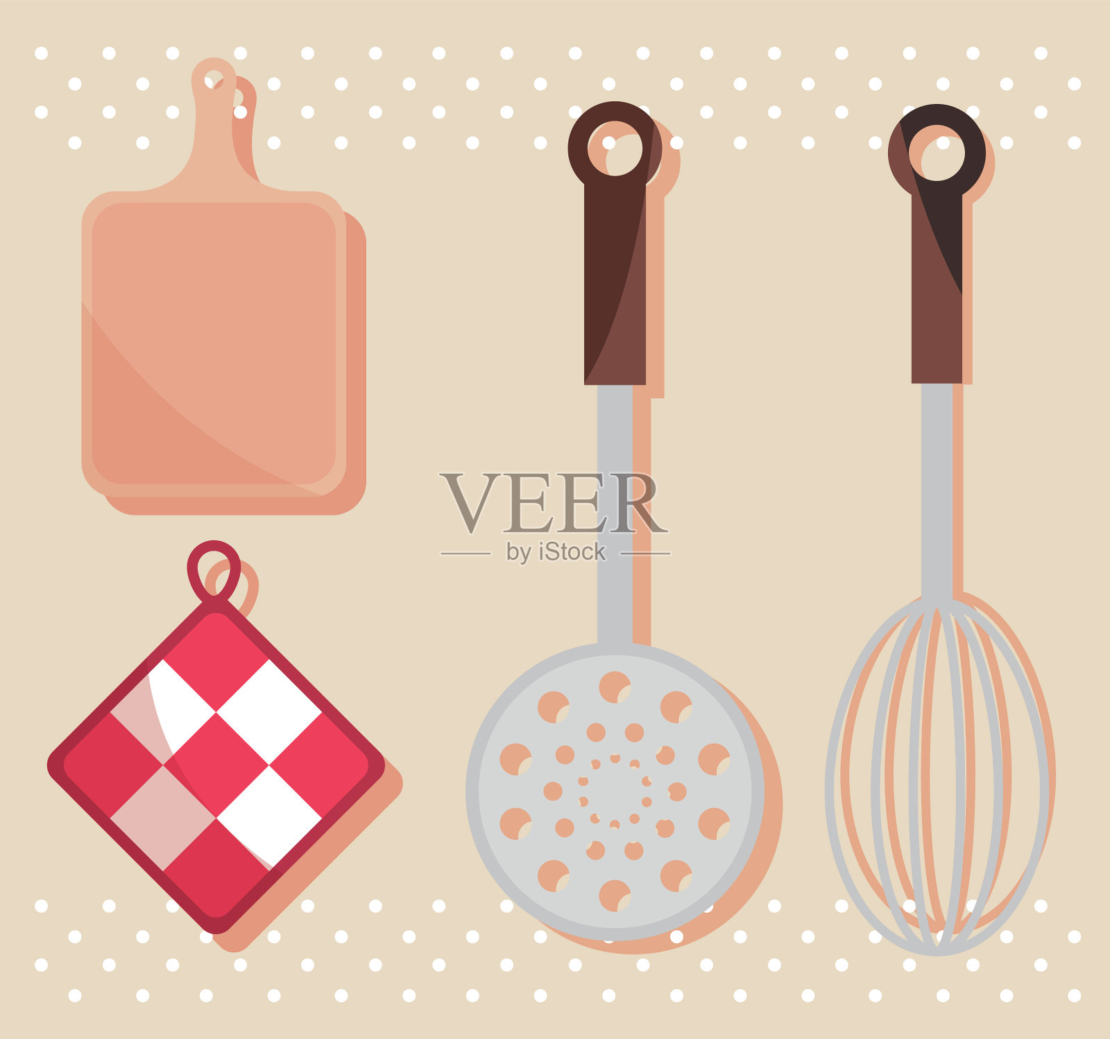 厨房用具套装图标插画图片素材