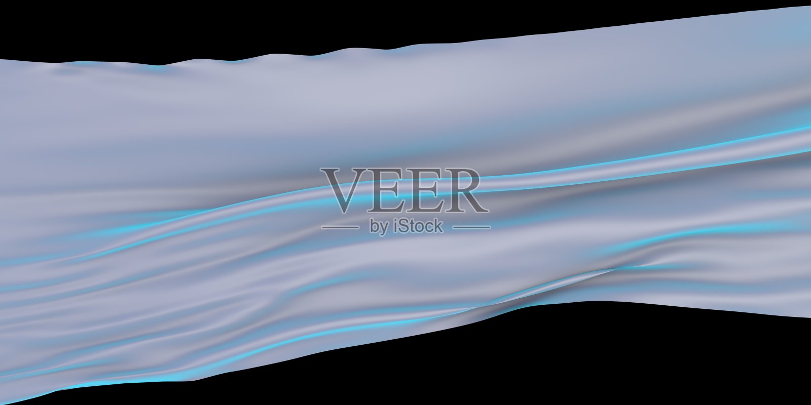 抽象渐变蓝紫色背景与织物飞行。时尚背景。三维渲染照片摄影图片