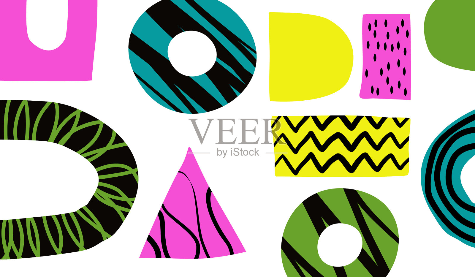 彩色和各种形状抽象的背景插画图片素材