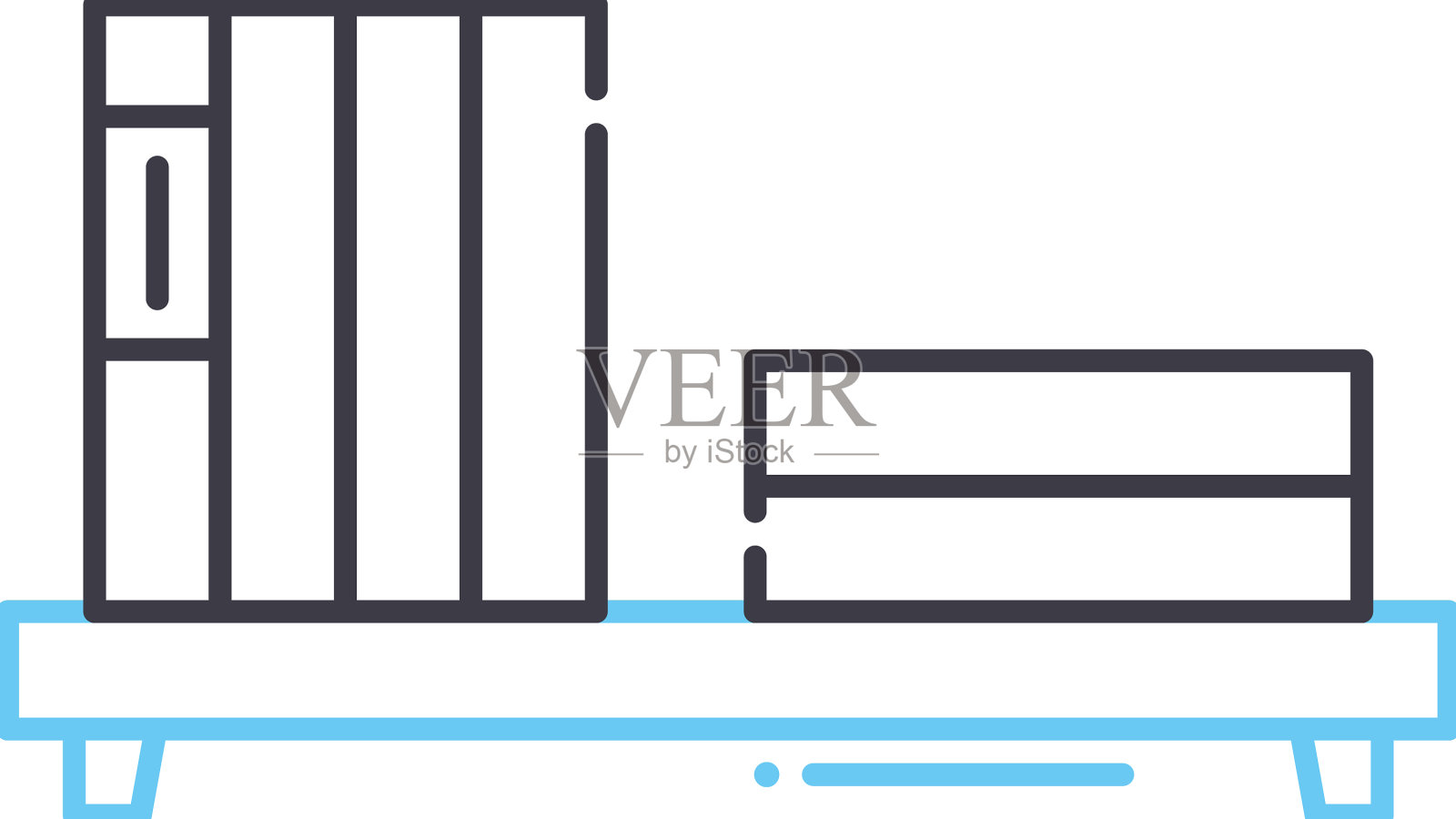 书架与书线图标轮廓符号插画图片素材
