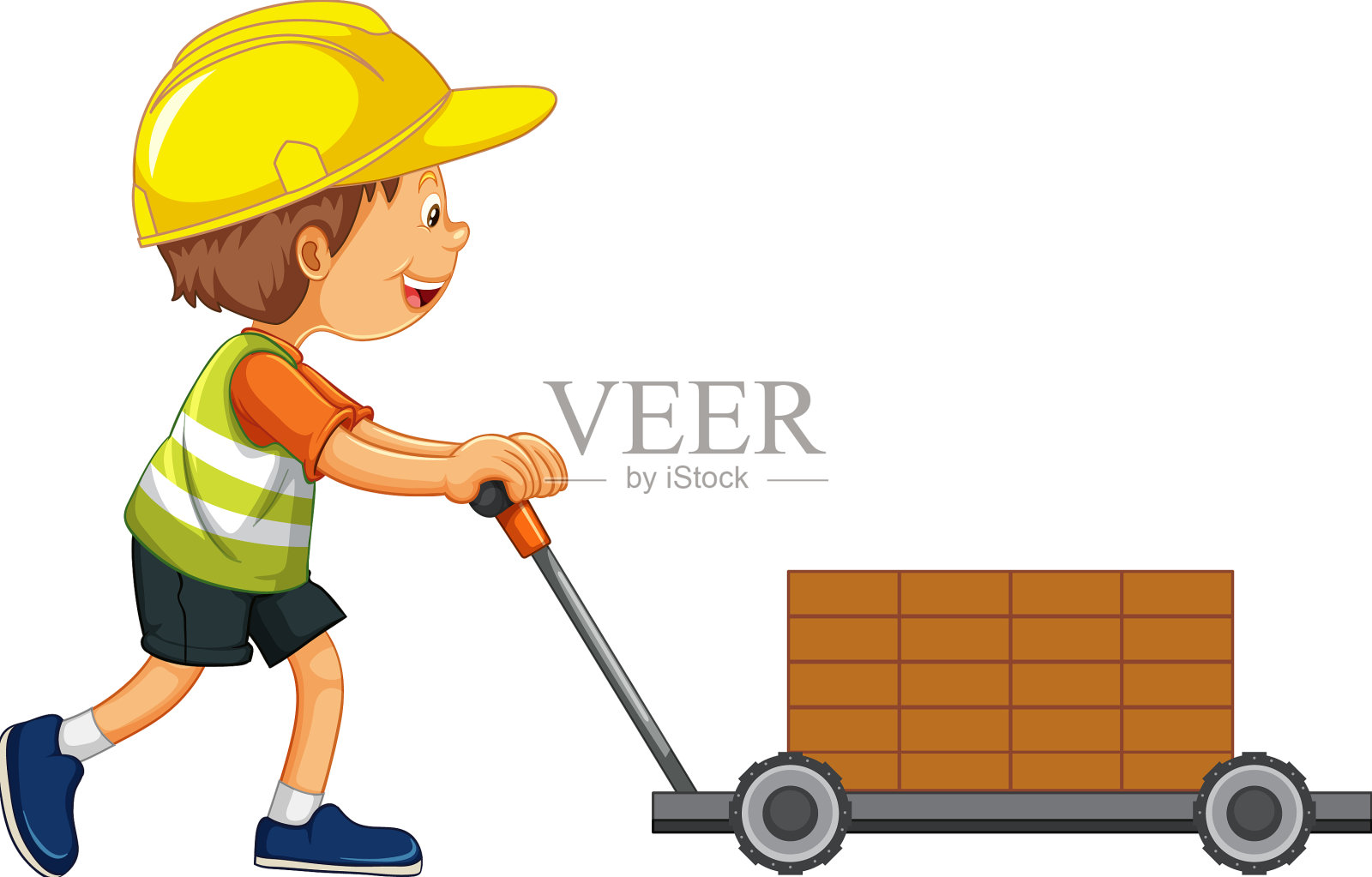 一个穿着建筑工人衣服的男孩设计元素图片