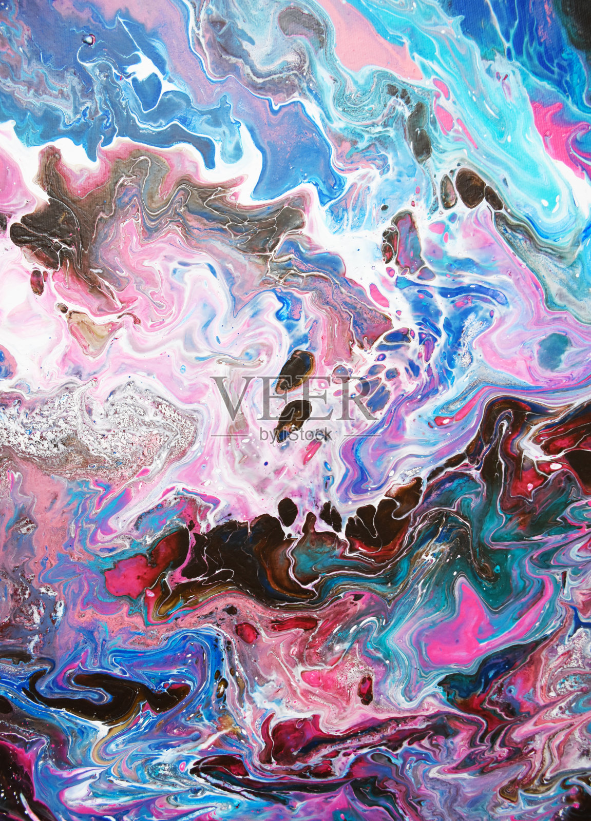 大理石纹理。丙烯酸涂料。当代艺术。抽象的背景。照片摄影图片