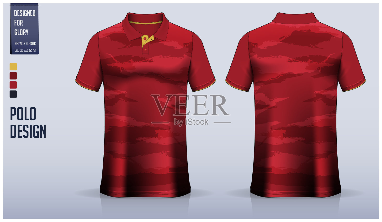 Polo t恤模型模板设计刷图案插画图片素材