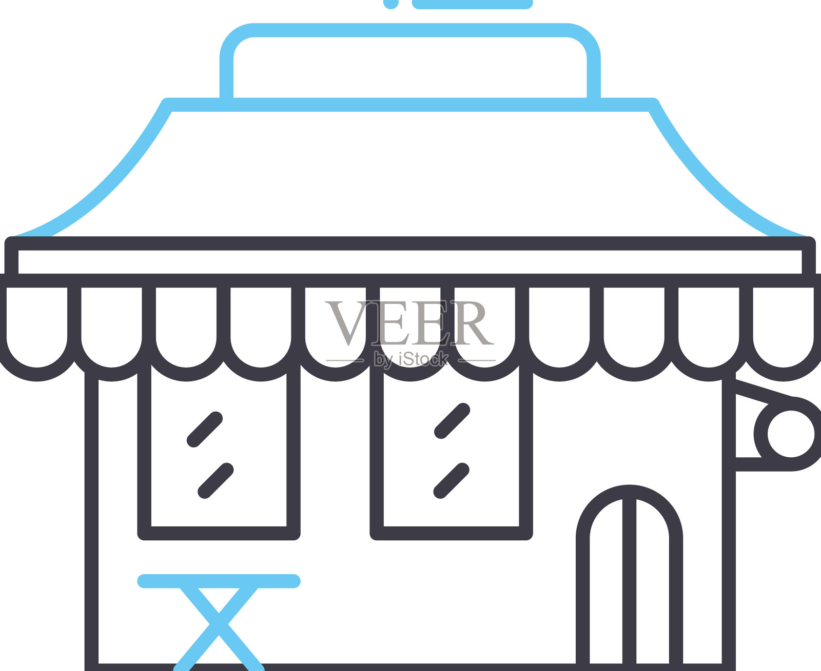 小酒馆线路图标轮廓符号设计元素图片