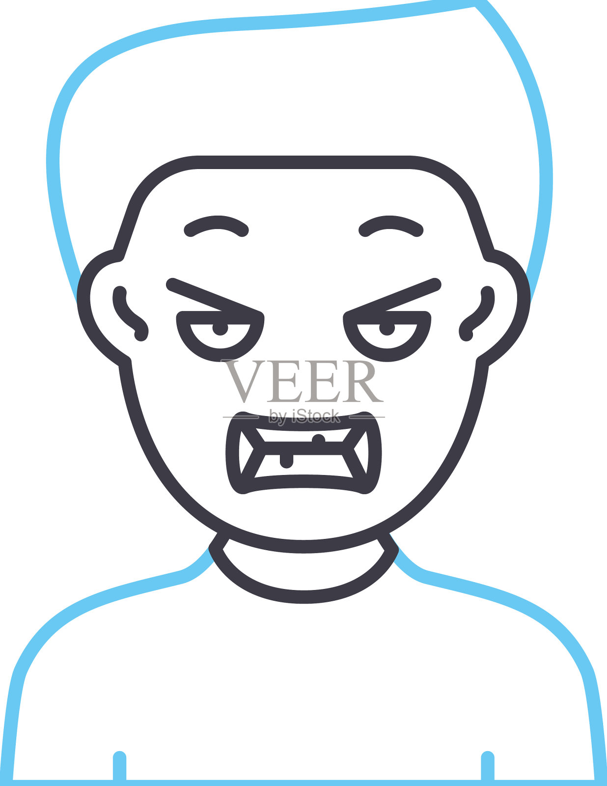 愤怒的线图标轮廓符号设计元素图片