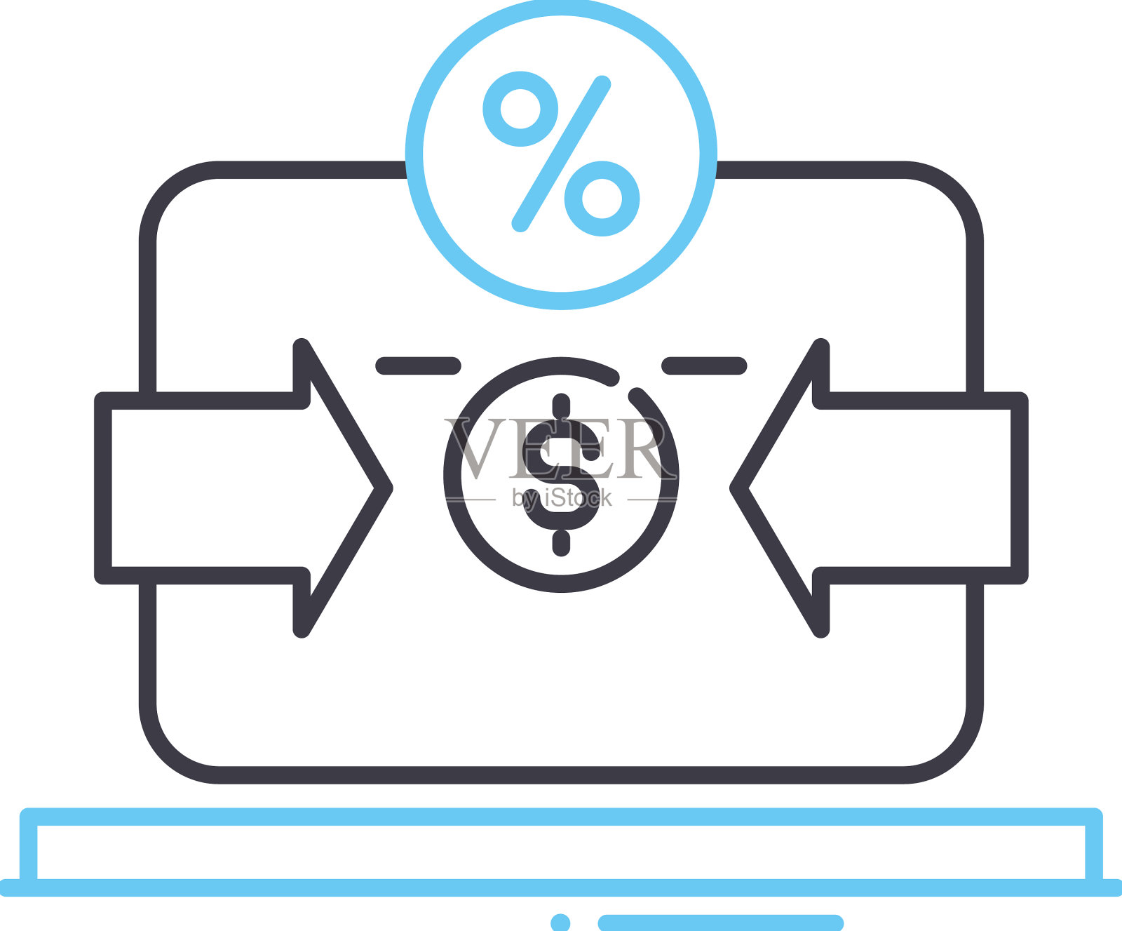 佣金线图标轮廓符号插画图片素材