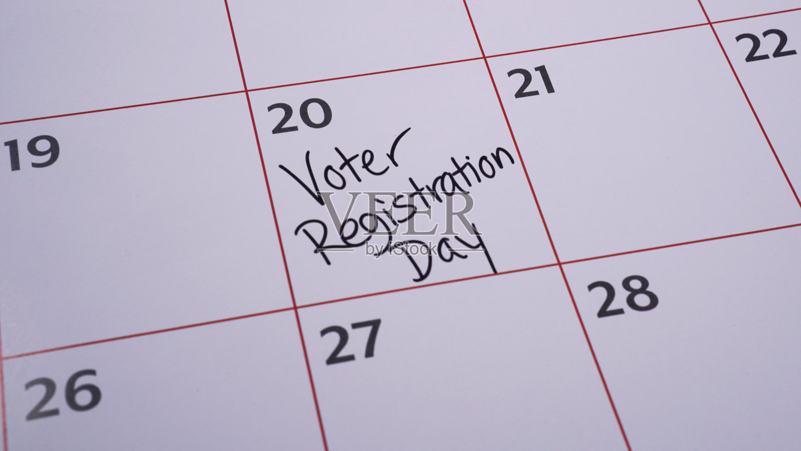 日历上的选民登记日照片摄影图片
