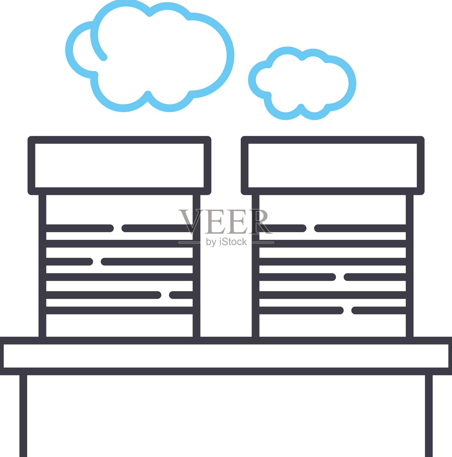 烟囱线图标轮廓符号插画图片素材