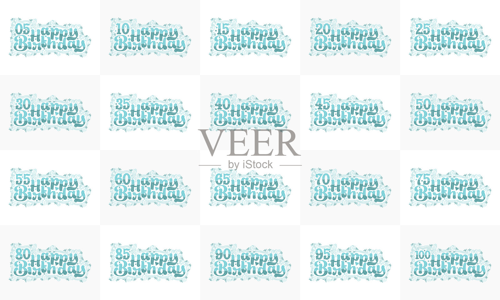 生日祝福语设计包插画图片素材