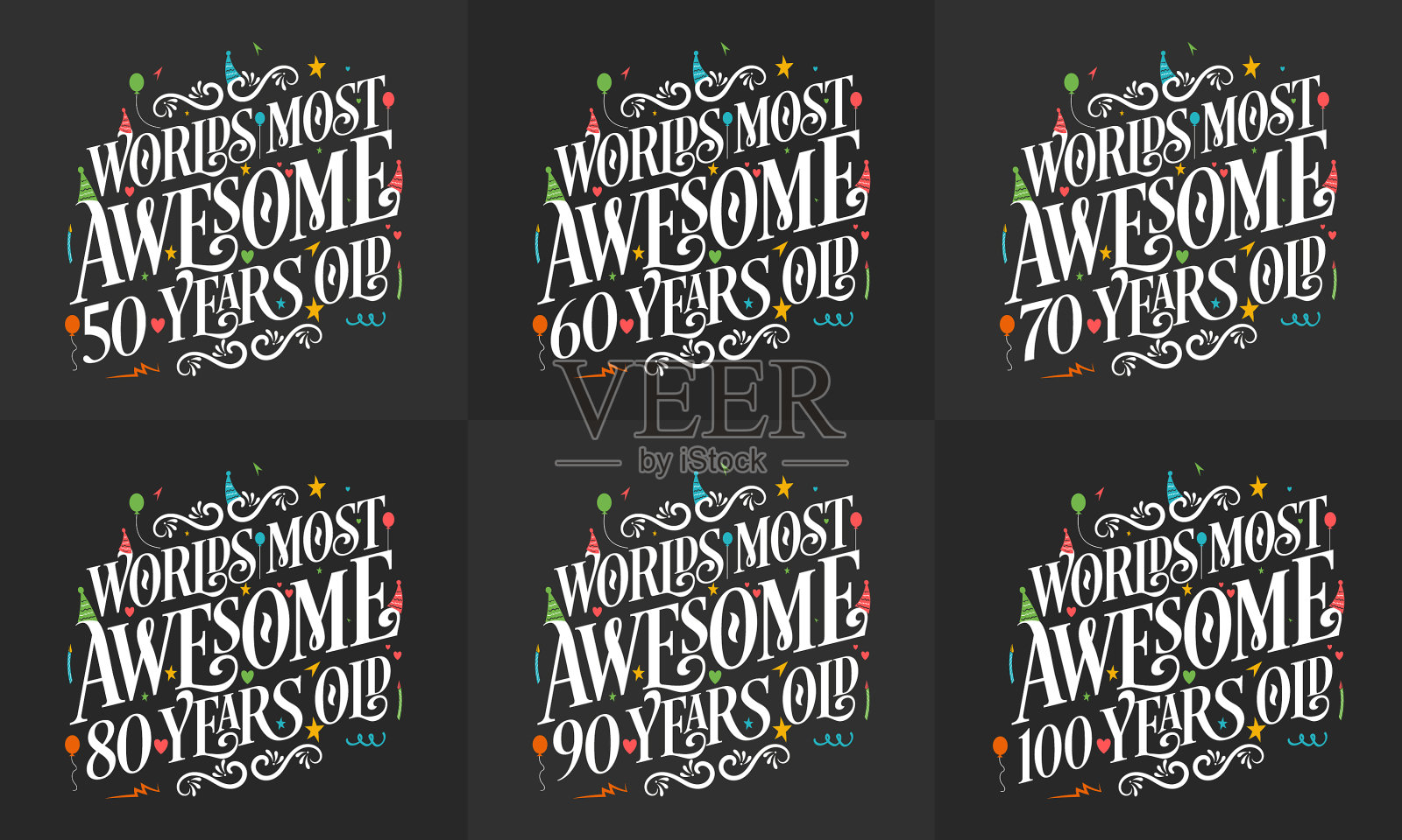 印刷术生日引用设计束集的插画图片素材