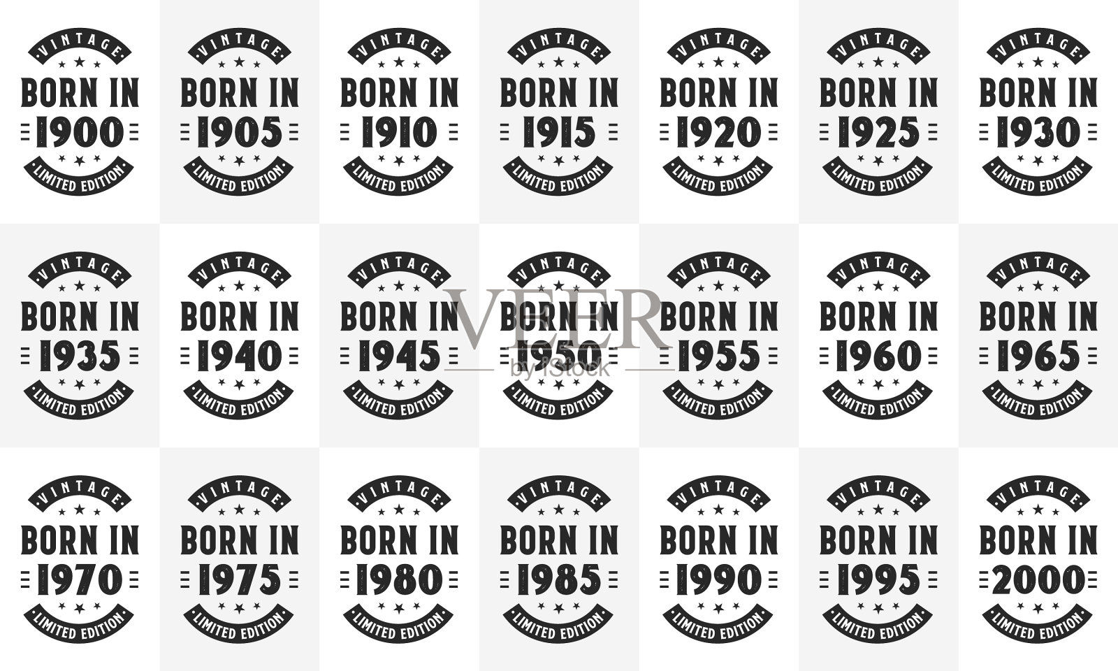 复古复古的生日设计超大包诞生插画图片素材