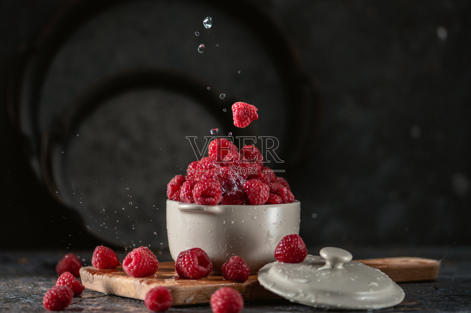 新鲜的覆盆子静物风格照片摄影图片