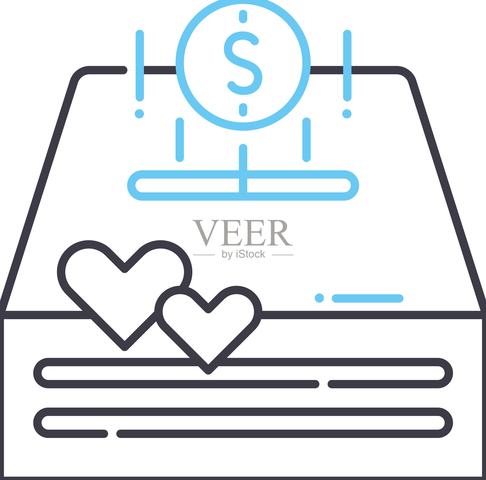 捐赠线图标轮廓符号设计元素图片