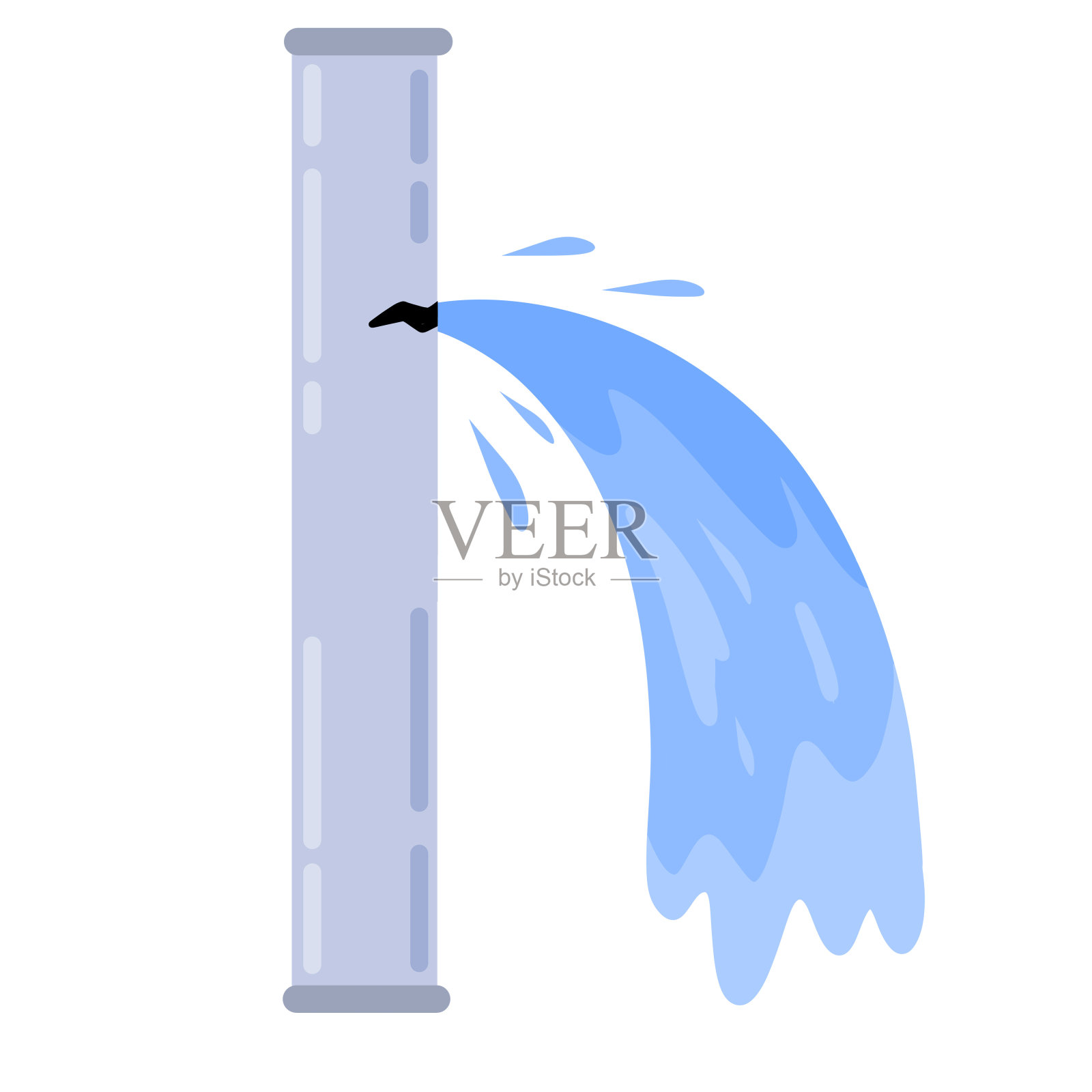 水管漏水。水管工的服务。下水道和供水系统损坏。设计元素图片