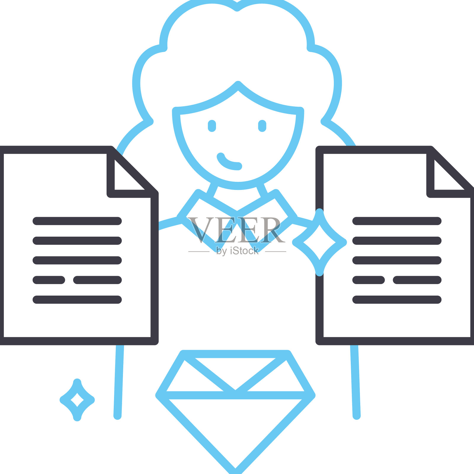 商务VIP线图标轮廓符号设计元素图片