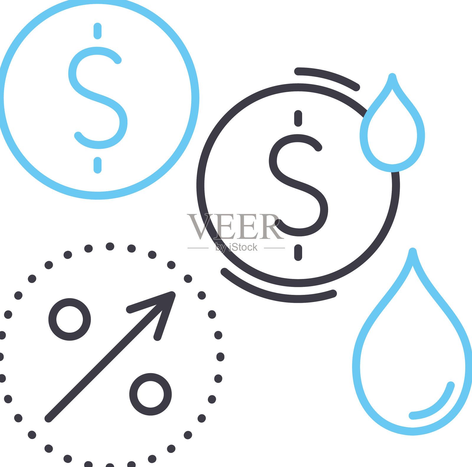 社区线图标轮廓符号插画图片素材