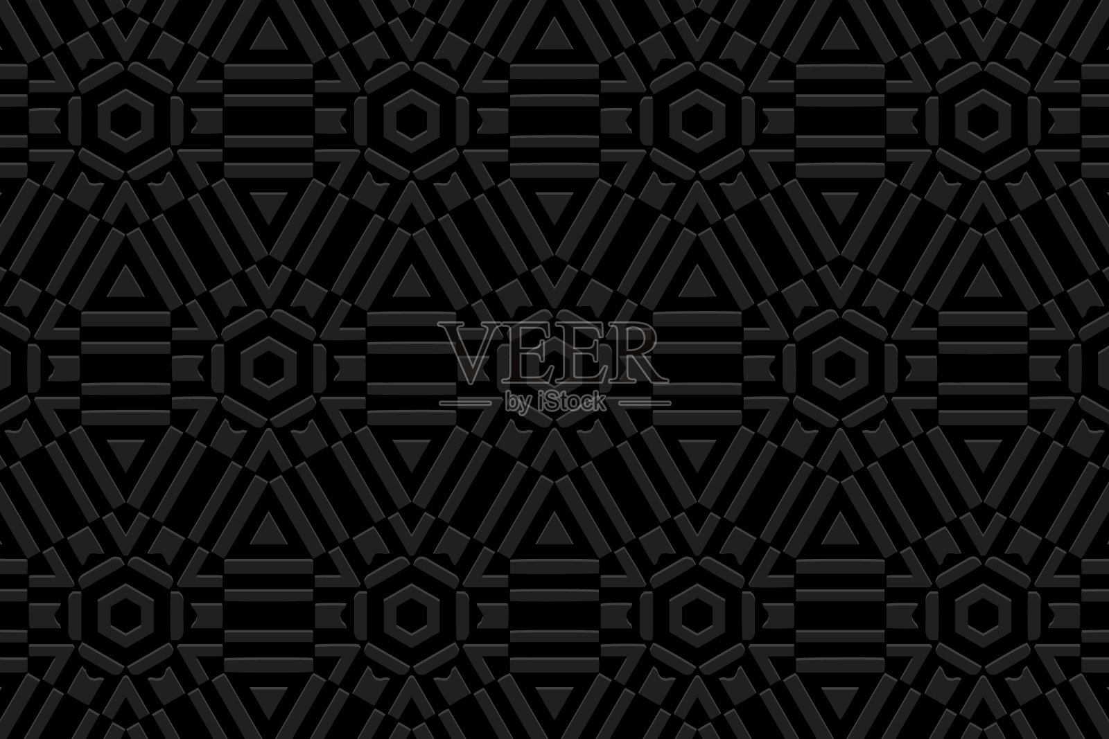 浮雕黑色背景，民族独特的封面设计。几何3D图案，压纸，波西米亚风格。东方，亚洲，印度，墨西哥的部落装饰主题。插画图片素材