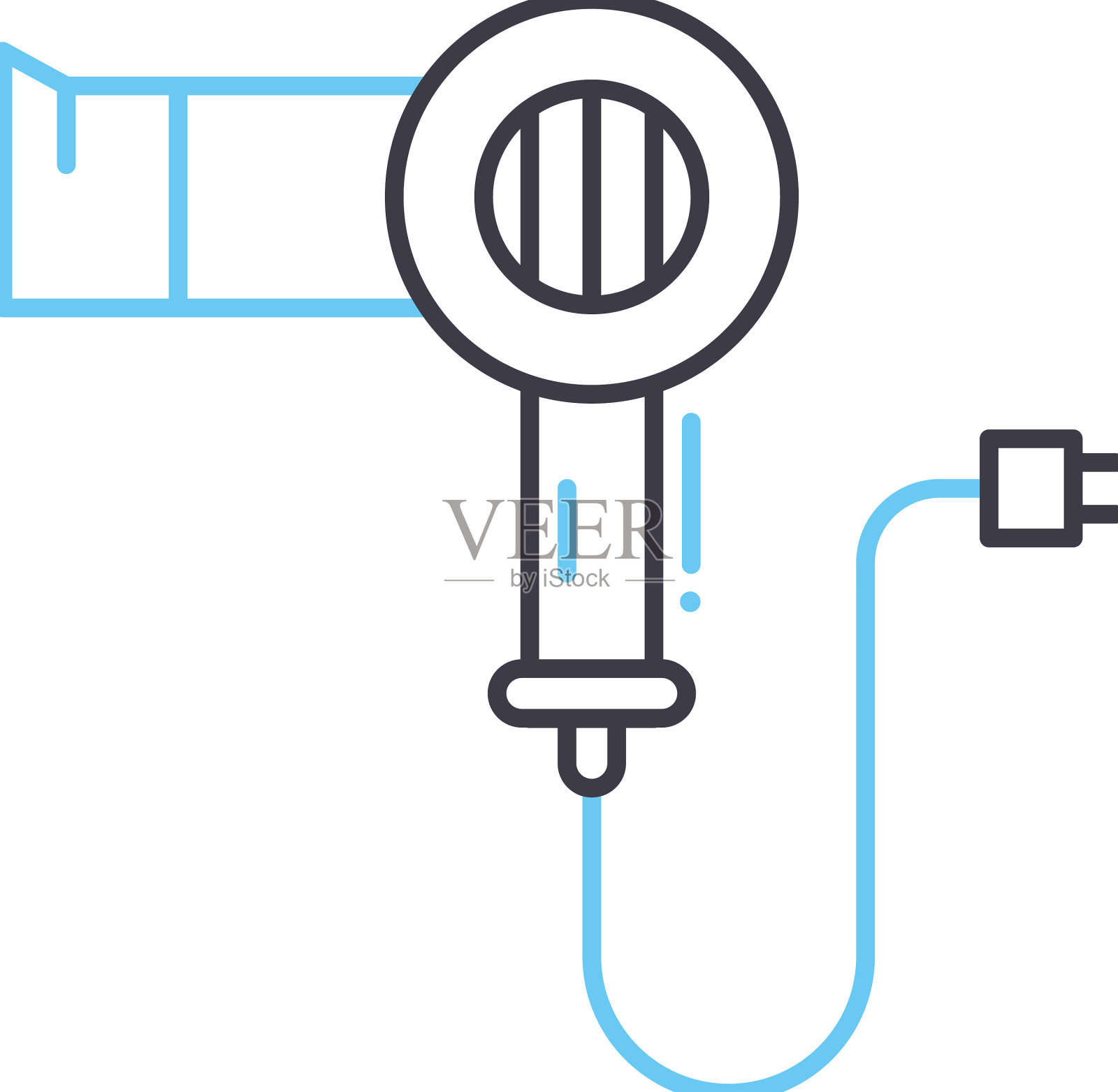 发型线图标轮廓符号插画图片素材