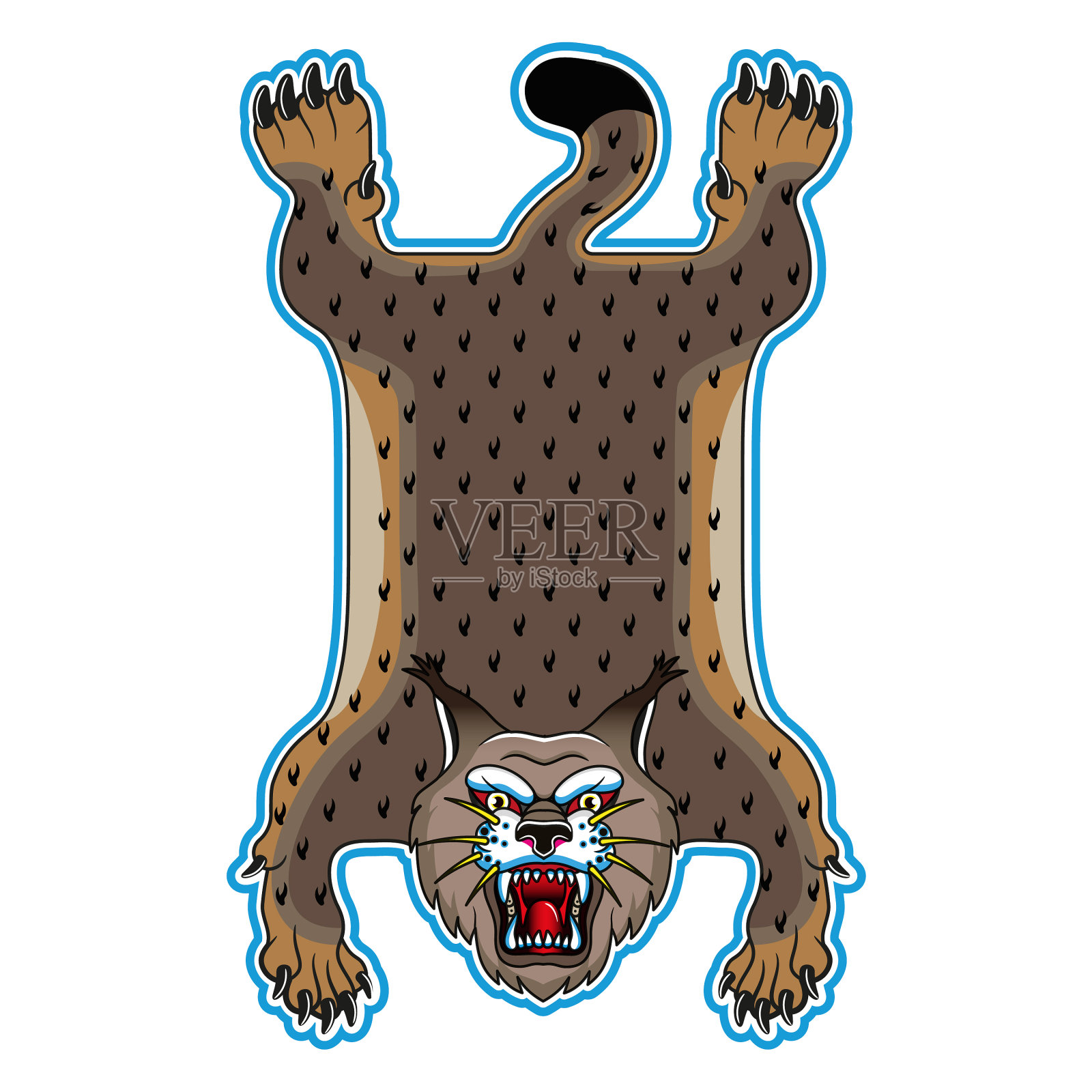 野猫地毯，仿动物地毯，上面有猫设计元素图片