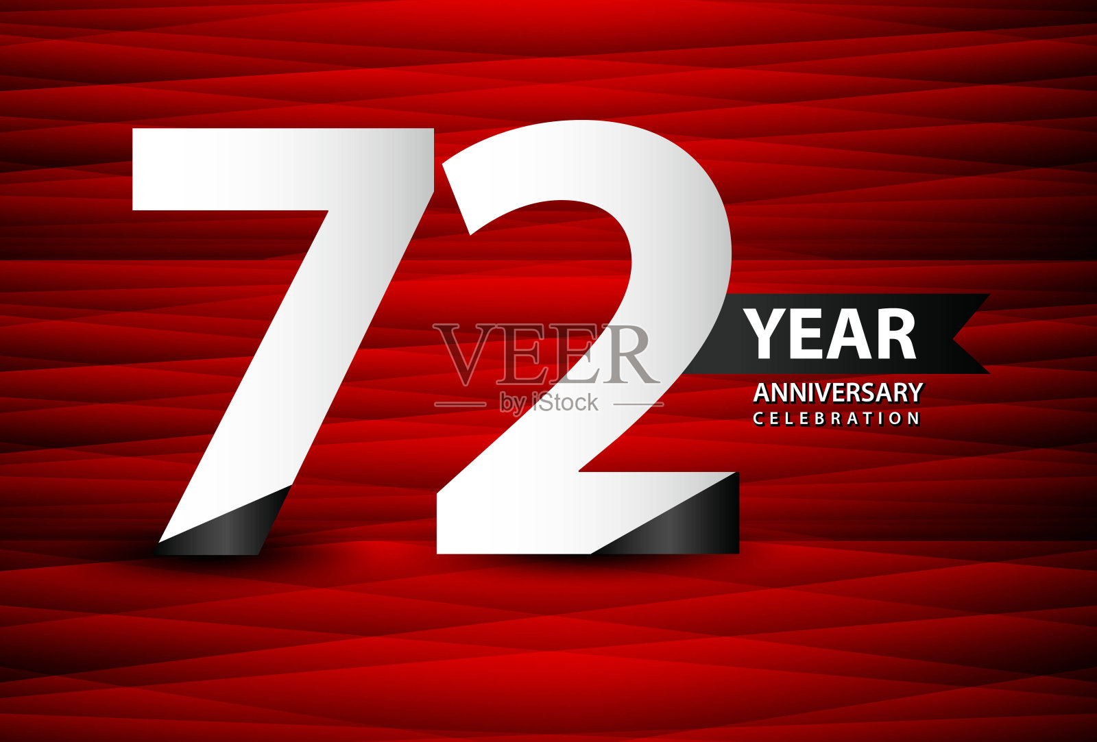 72周年庆典标志矢量红色背景，72数字设计，72岁生日标志，标志类型数字，矢量周年庆典，邀请卡，和贺卡插画图片素材