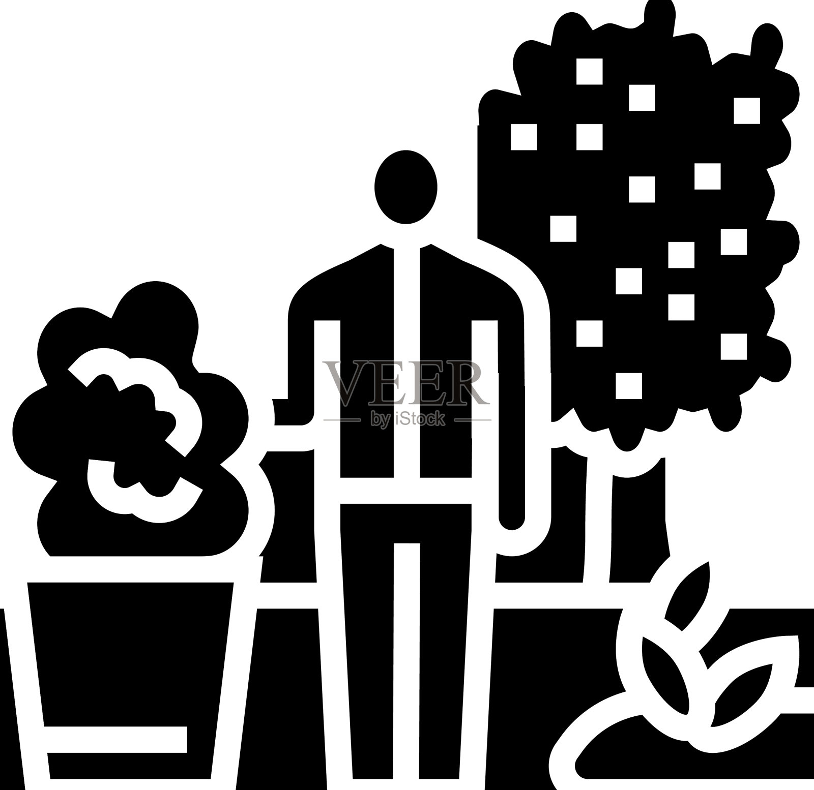 花园维护雕文图标插画图片素材