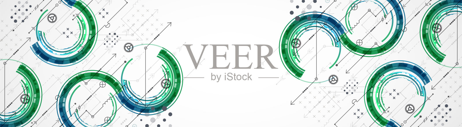 抽象的技术概念。线路板，高电脑彩色背景。矢量插图与空间的内容，网页模板，业务技术演示。插画图片素材