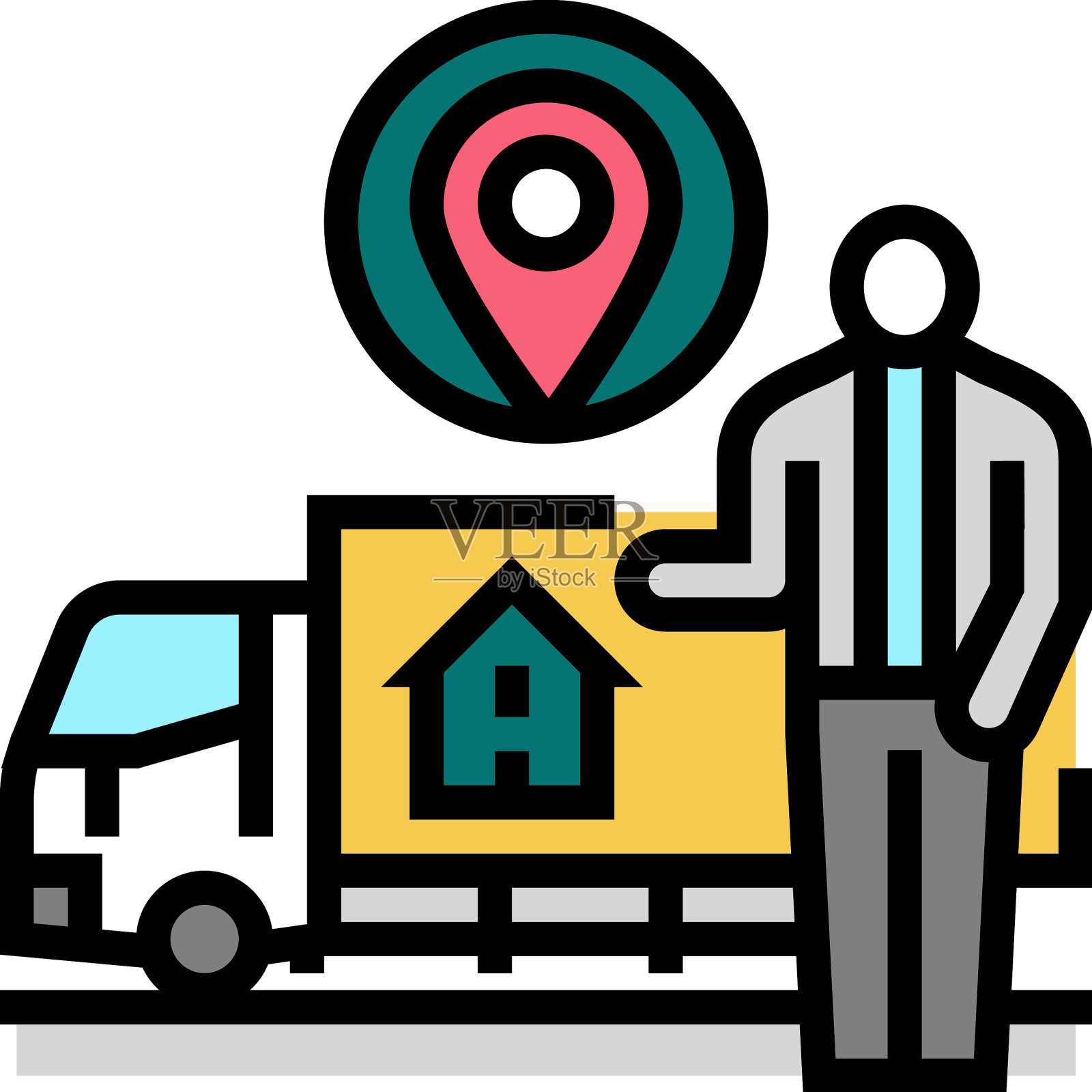 搬迁服务室内设计色彩图标设计元素图片