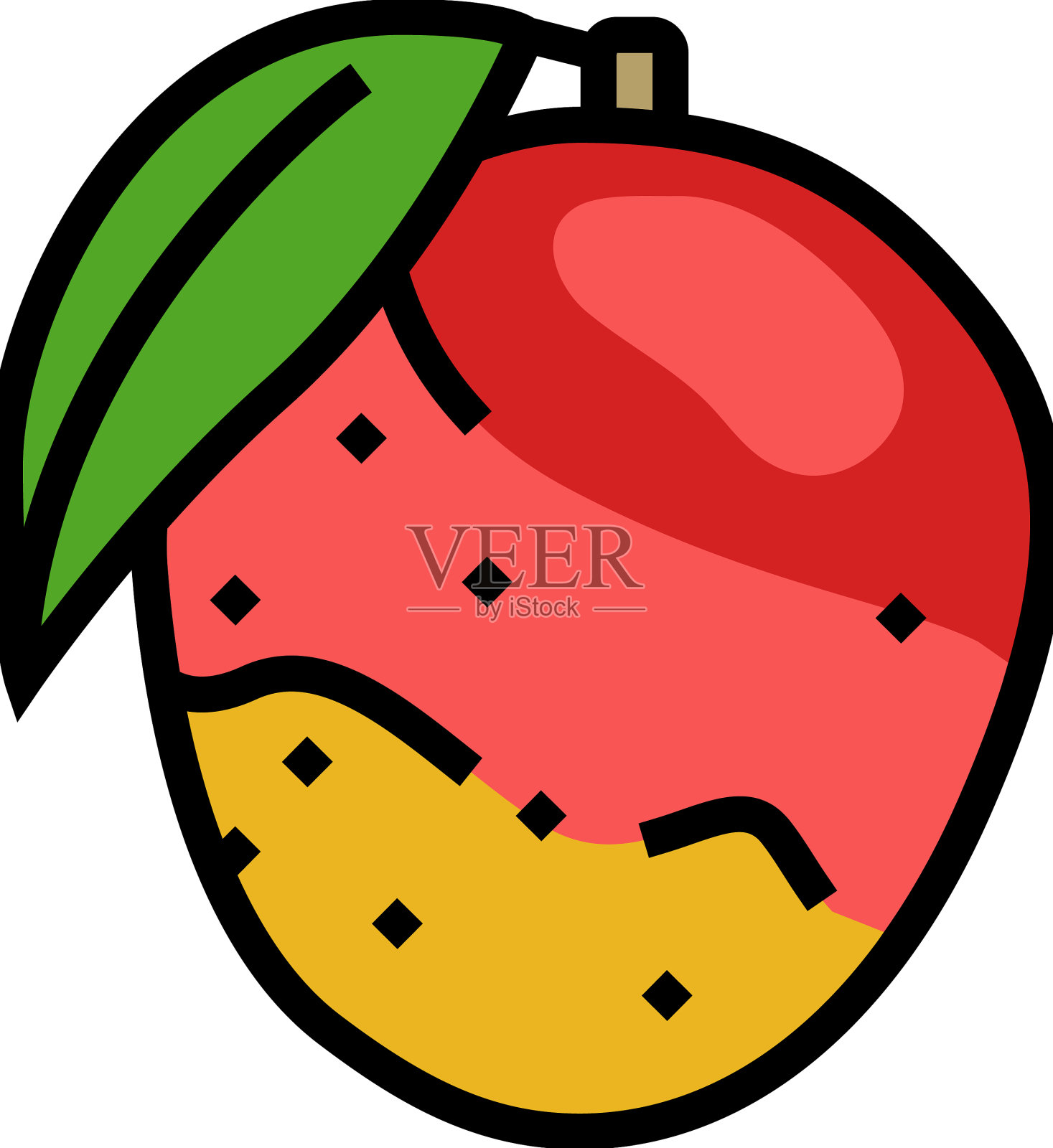 成熟的芒果叶颜色图标设计元素图片