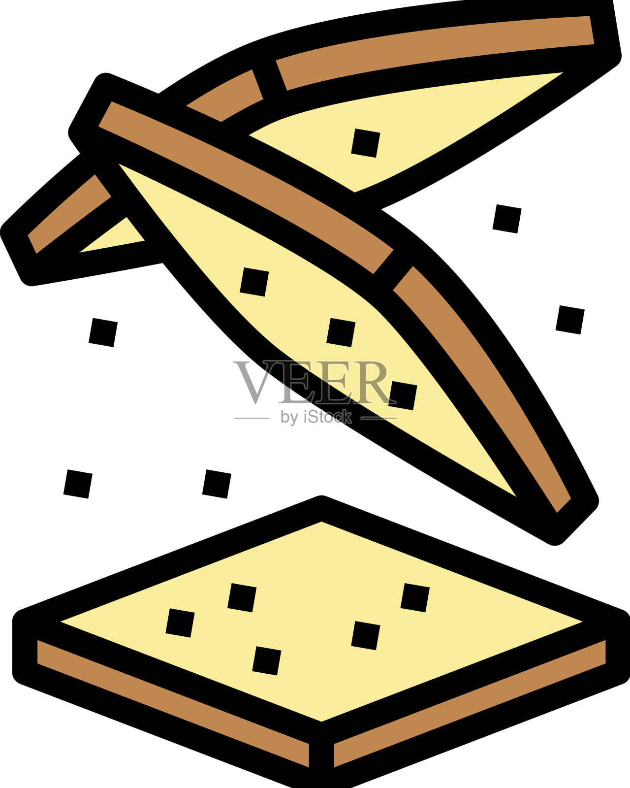 面包切片食物切颜色图标设计元素图片