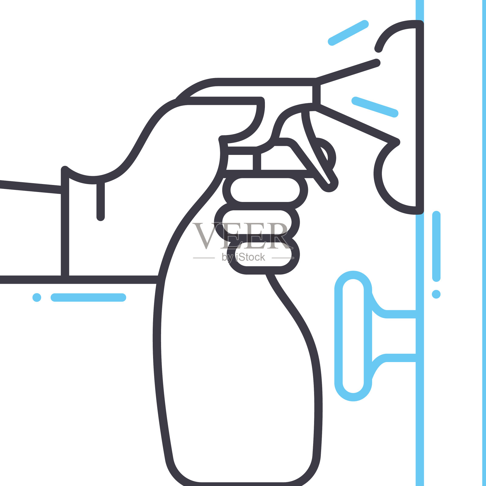 表面消毒线图标轮廓符号设计元素图片