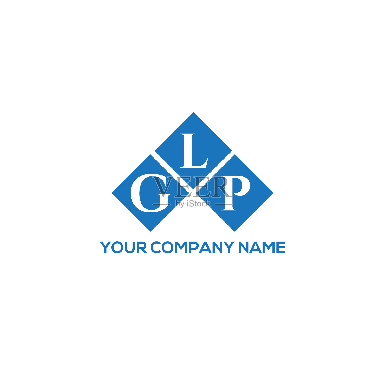 字母标志设计在白色背景GLP插画图片素材