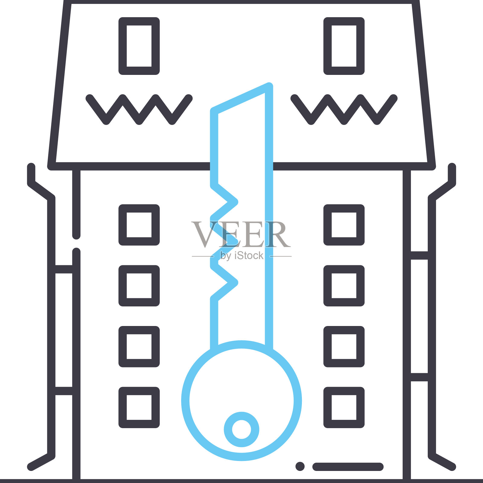 地产线图标轮廓符号设计元素图片