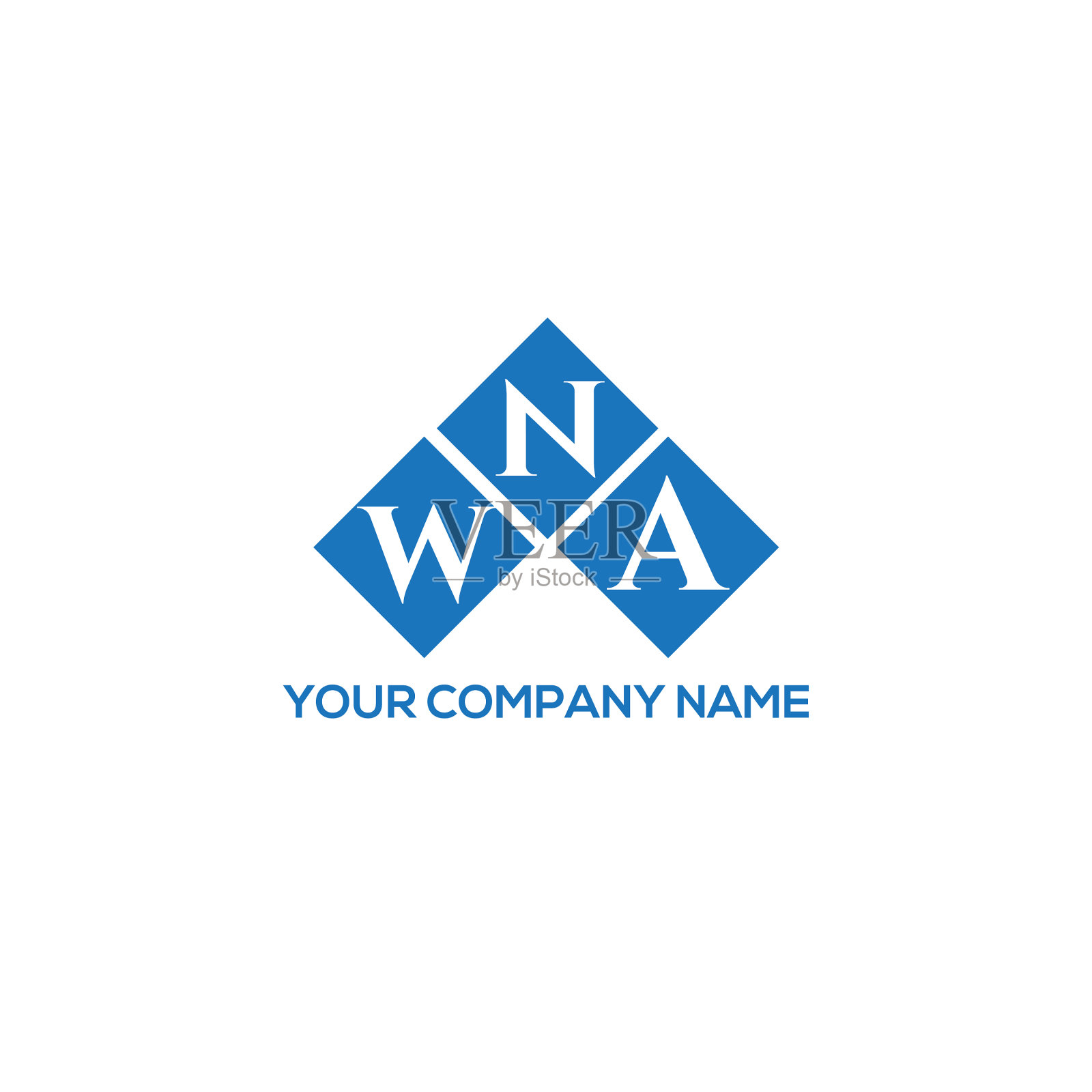 Wna字母logo设计在白色背景Wna插画图片素材