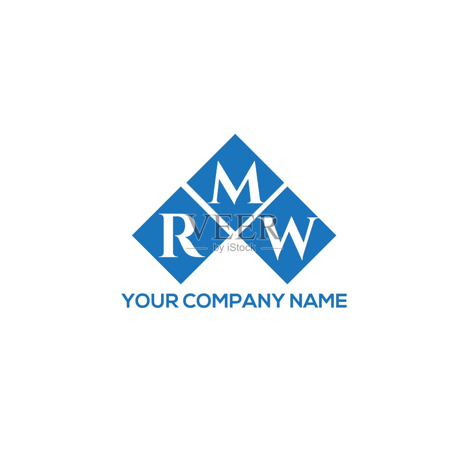 RMW字母标志设计在白色背景RMW插画图片素材