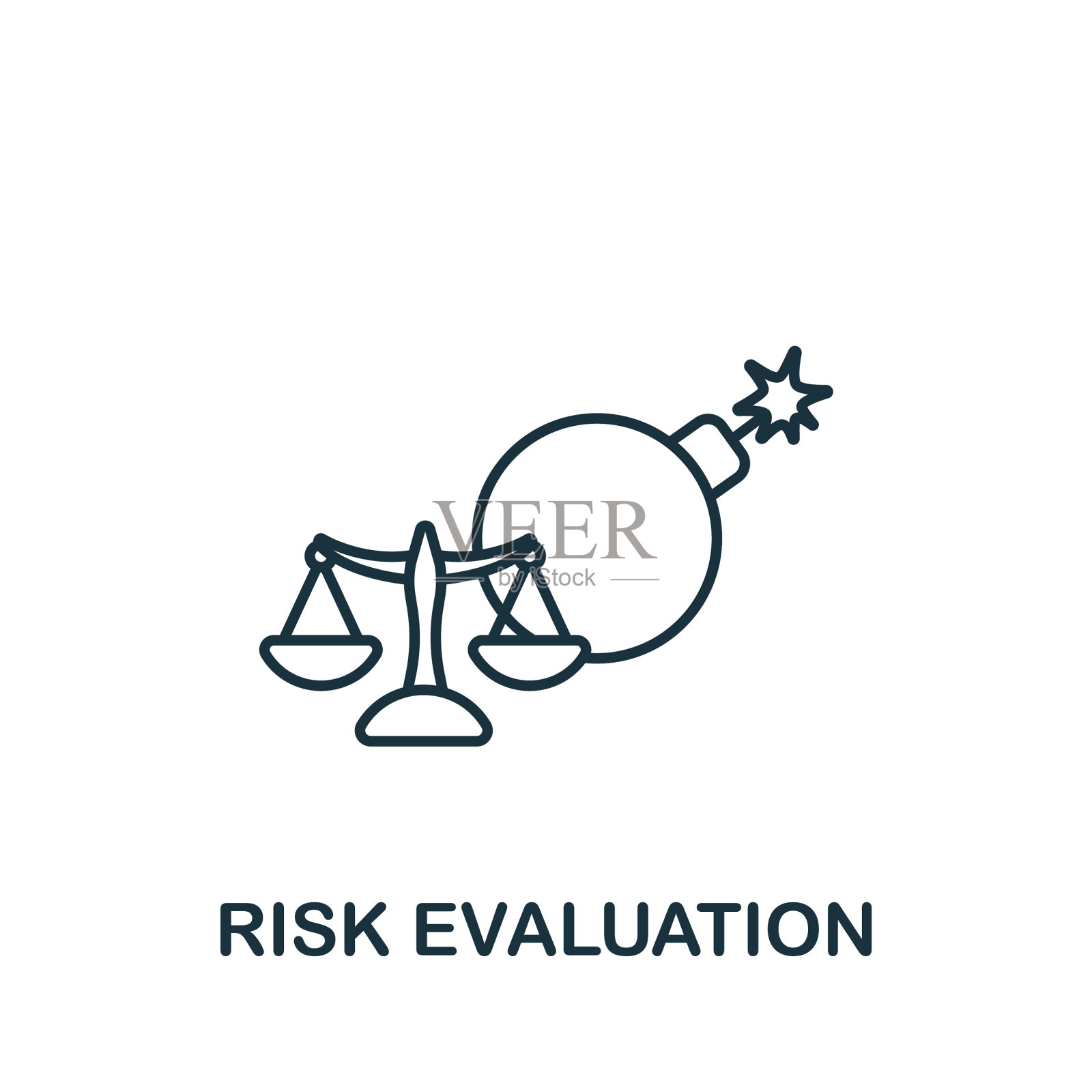风险评估图标行简单保险图标插画图片素材