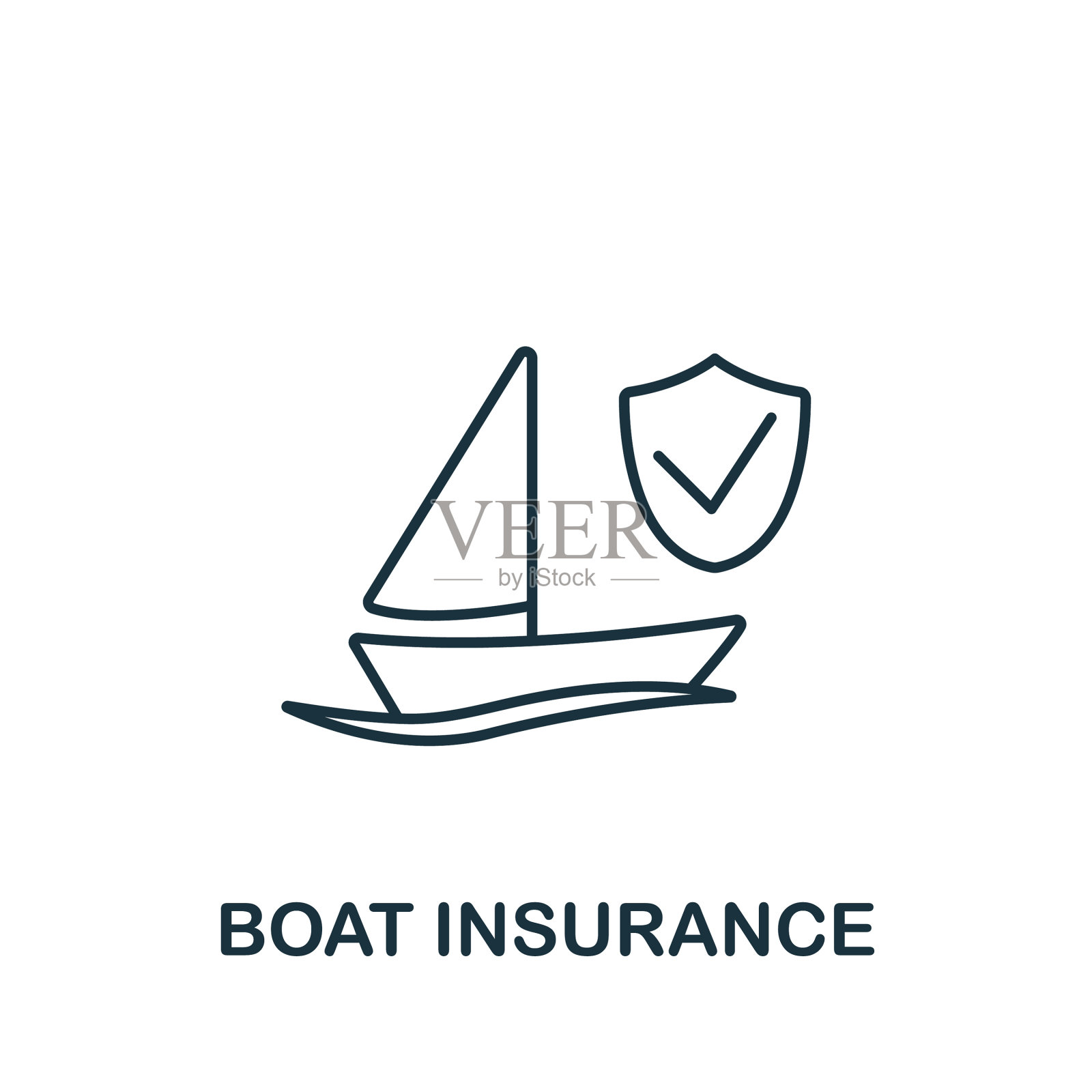 船舶保险图标行简单保险图标插画图片素材